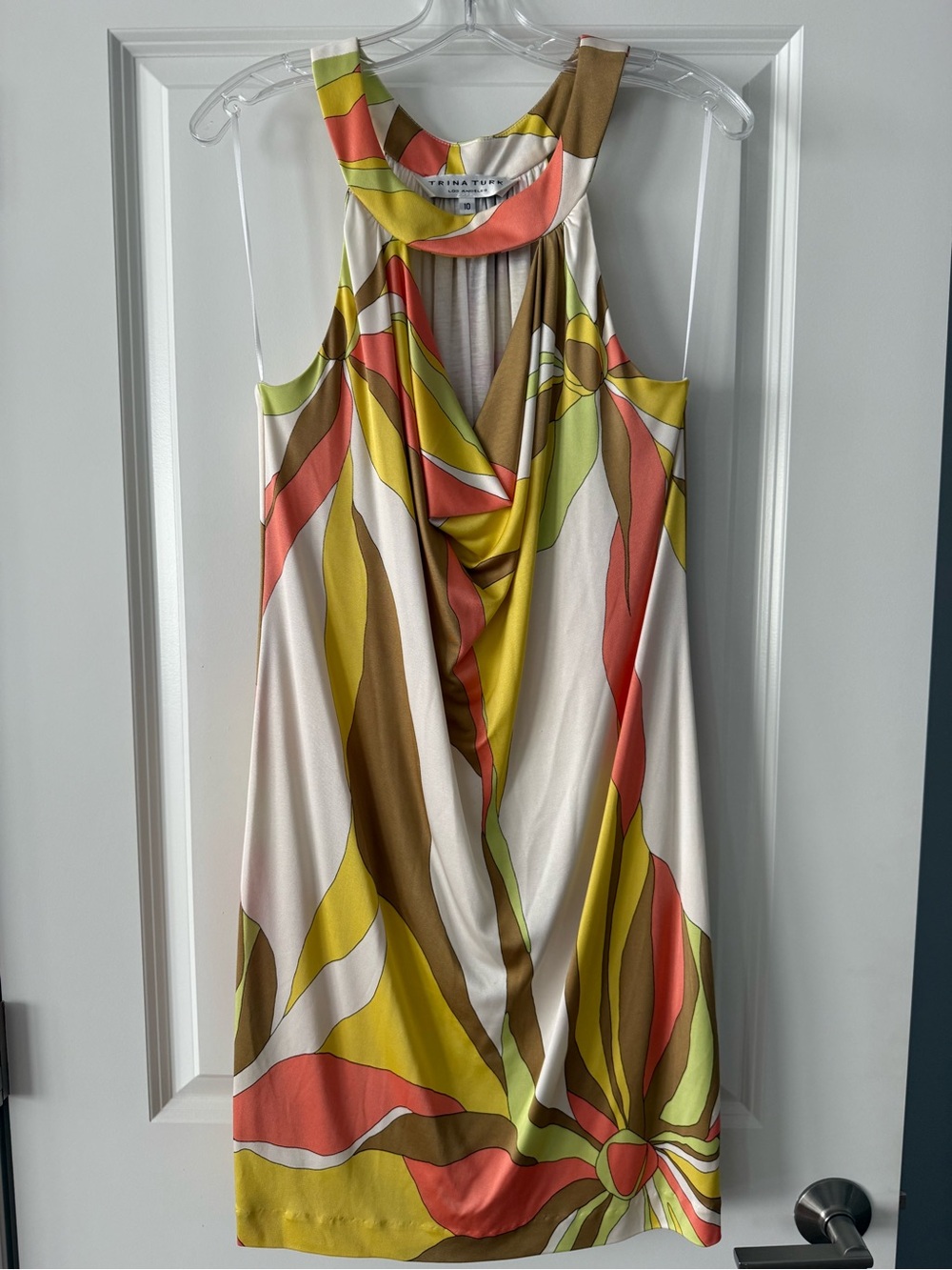 Trina Turk Multicolored Keyhole Sleeveless Dress - Size 10